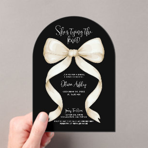 She's Tying the Knot Bow Bridal Shower Acrylic Invitations