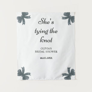 She's Tying The Knot Bow Bridal Shower Backdrop Tapestry