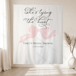 She's tying the knot   Bow Bridal Shower Backdrop Tapestry
