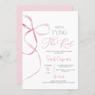 She's Tying the Knot Bow Bridal Shower Invitation
