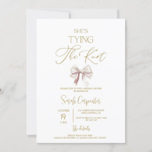 She's Tying the Knot Bow Bridal Shower Invitation