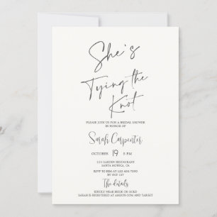 She's Tying the Knot Bow Bridal Shower Invitation