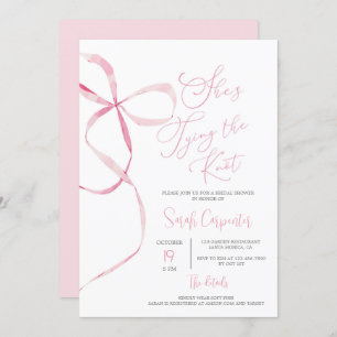 She's Tying the Knot Bow Bridal Shower Invitation