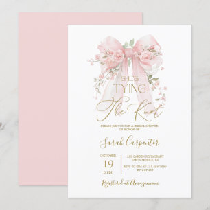 She's Tying the Knot Bow Bridal Shower Invitation