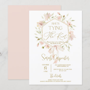 She's Tying the Knot Bow Bridal Shower Invitation