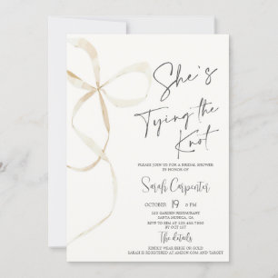 She's Tying the Knot Bow Bridal Shower Invitation