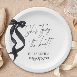 She's Tying the Knot Bow Bridal Shower  Paper Plate