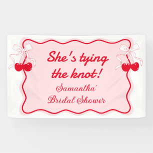 Shes tying the knot Bow Bridal Shower Welcome Banner