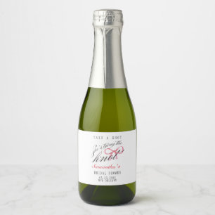 She's Tying the Knot Bow Coquette Bridal Shower Sparkling Wine Label