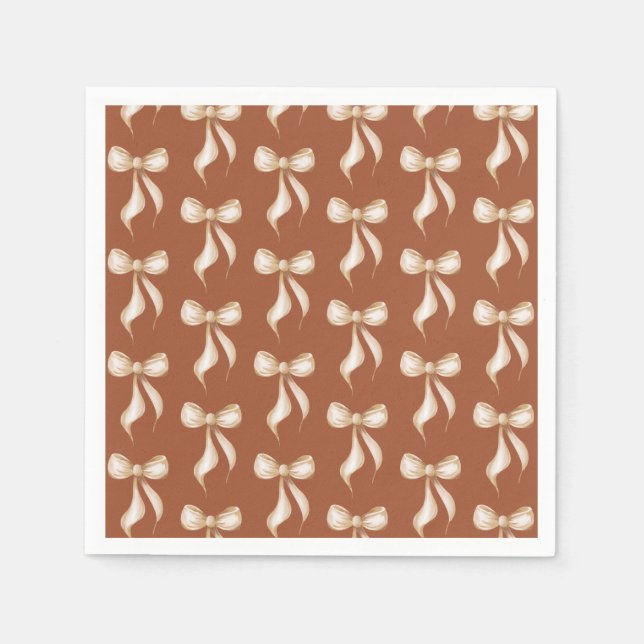 She's Tying the Knot Bow Pattern Bridal Shower Napkin (Front)