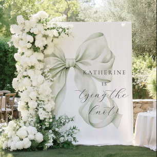 She's tying the Knot Bridal Shower Backdrop Tapestry
