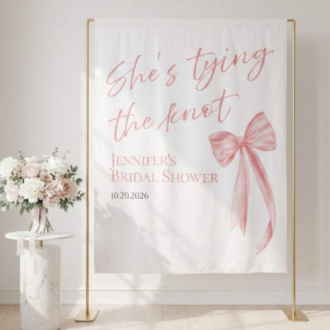 She's Tying the Knot | Bridal Shower Backdrops Tapestry (Creator Uploaded)