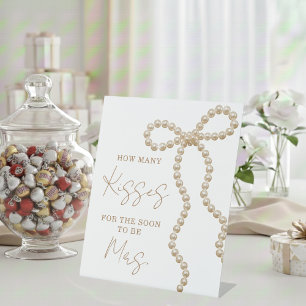 She's Tying the Knot Bridal Shower How Many Kisses Pedestal Sign