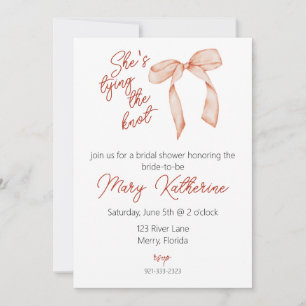 She's tying the Knot Bridal Shower Invitation