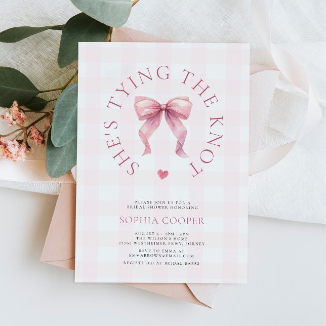 She's Tying the Knot Bridal Shower Invitation (Creator Uploaded)