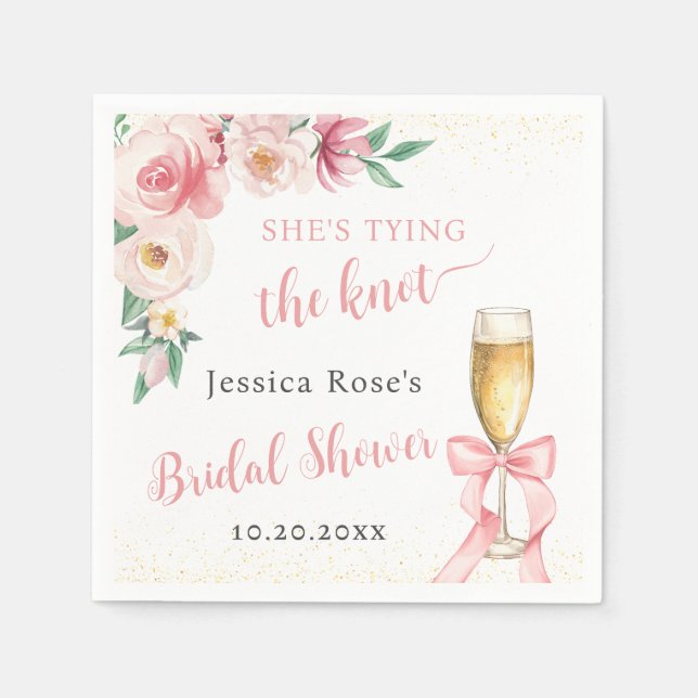 SHE'S TYING THE KNOT BRIDAL SHOWER NAPKIN (Front)