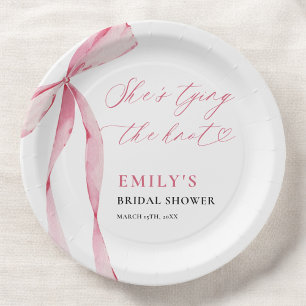 She's Tying the Knot Bridal Shower Paper Plate