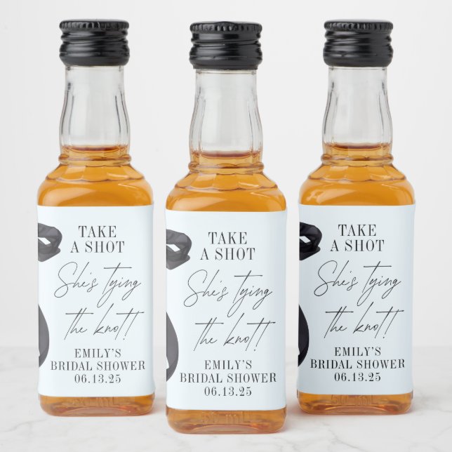 She's Tying the Knot Bridal Shower Party Favour Liquor Bottle Label (Bottles)