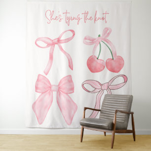 She's Tying the Knot Bridal Shower Photo Backdrop  Tapestry