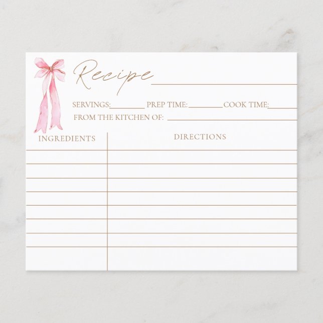 She's tying The Knot Bridal Shower Recipe Cards (Front)