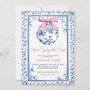 She's Tying The Knot Chinoiserie Bridal Shower Invitation