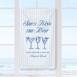 She's Tying The Knot Coastal Elegant Hand Drawn Banner