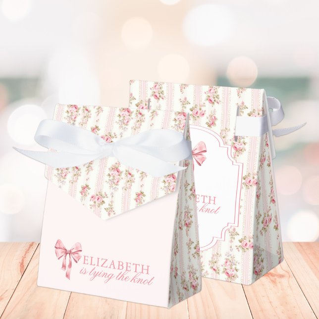 She's Tying the Knot Coquette Bow Bridal Shower Favour Box (Creator Uploaded)