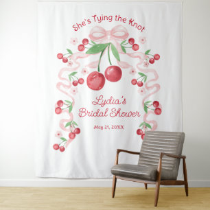 She's Tying the Knot Coquette Cherry Bridal  Tapestry