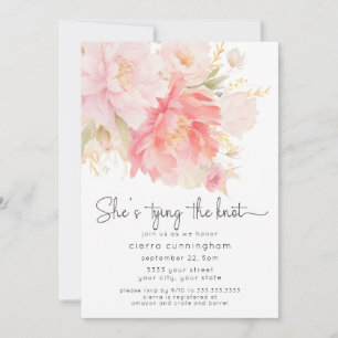 She's Tying The Knot Floral Bridal Shower Invitation