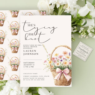 She's Tying the Knot Floral Bridal Shower Invitation