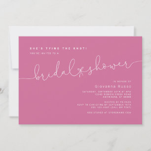 She's Tying the Knot Minimalist Bridal Shower Invitation