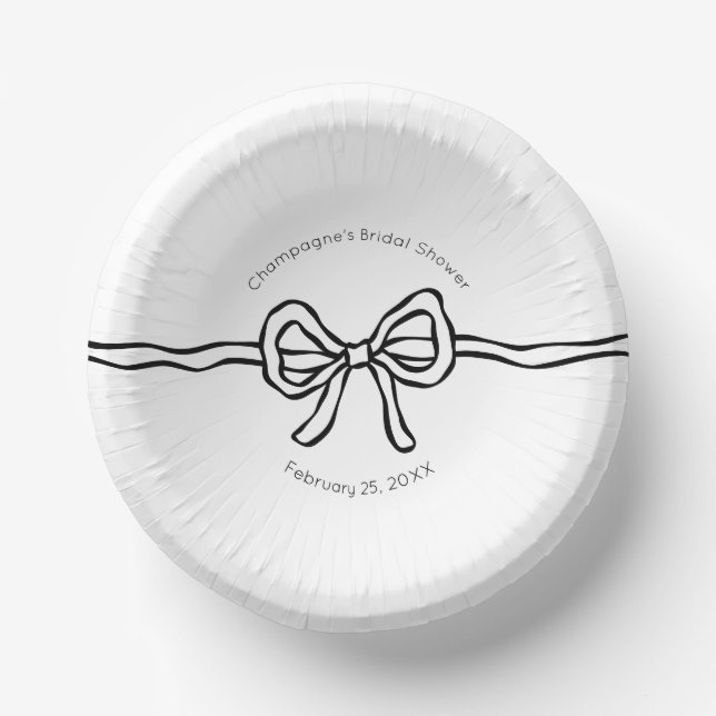 She's Tying The Knot Modern Bridal Shower Paper Plate (Front)