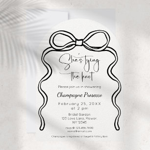 She's Tying The Knot Modern Script Bridal Shower Invitation