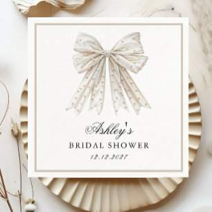 She's Tying the Knot  Pearls Bow Bridal Shower Napkin