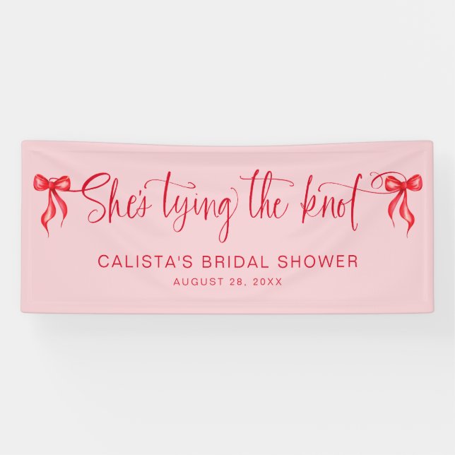 She's Tying the Knot Personalised Bridal Shower Banner (Horizontal)