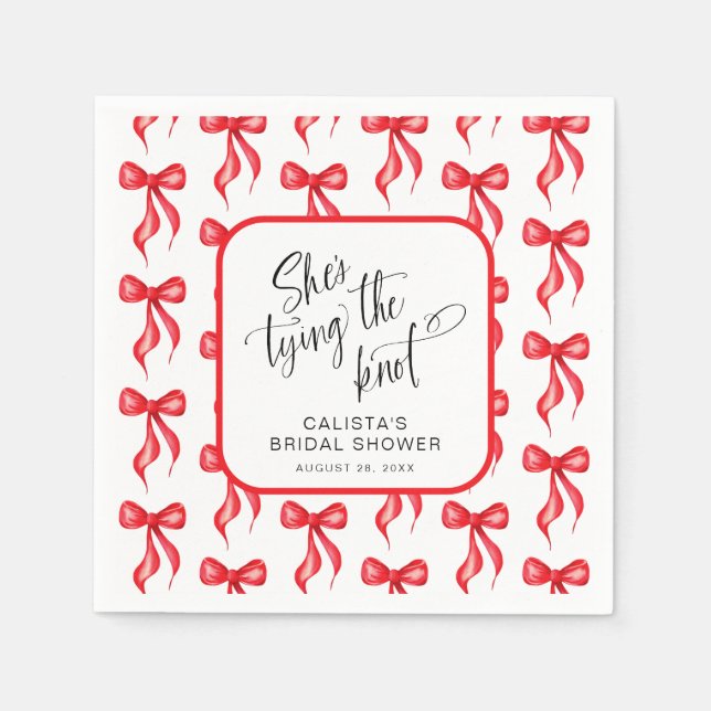 She's Tying the Knot Personalised Bridal Shower Napkin (Front)