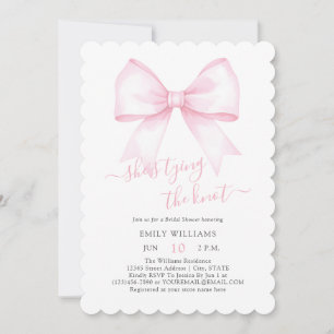 She's Tying The Knot Pink Blush Bow Bridal Shower Invitation