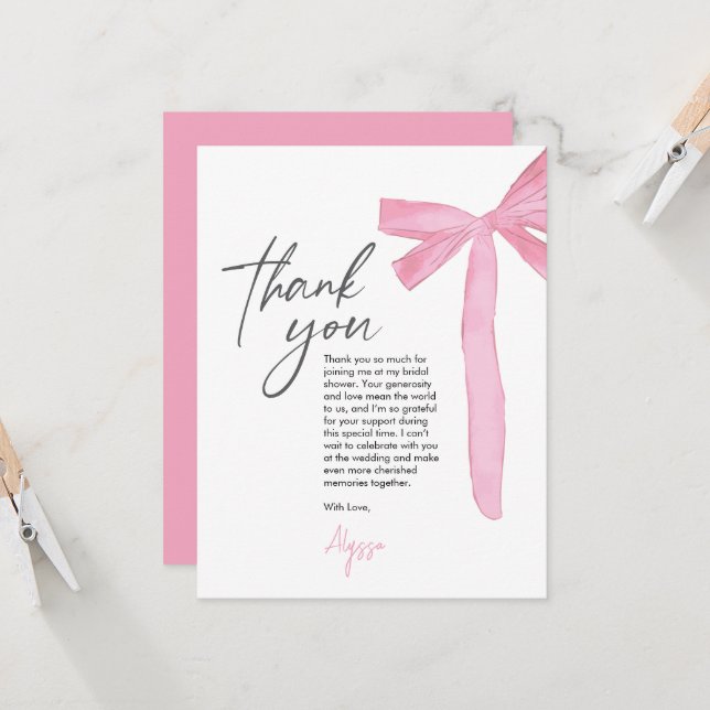 She's Tying The Knot Pink Bow Bridal Shower  (Front/Back In Situ)