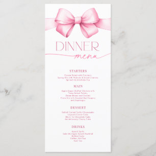 She's Tying the Knot Pink Bow Bridal Shower Dinner Menu