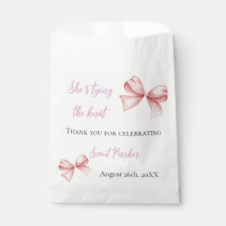 She's Tying the Knot Pink Bow Bridal Shower Favour Bags