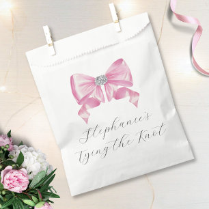 She's Tying The Knot Pink Bow Bridal Shower Favour Bags