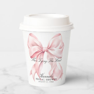 She's Tying The Knot Pink Bow Paper Cups