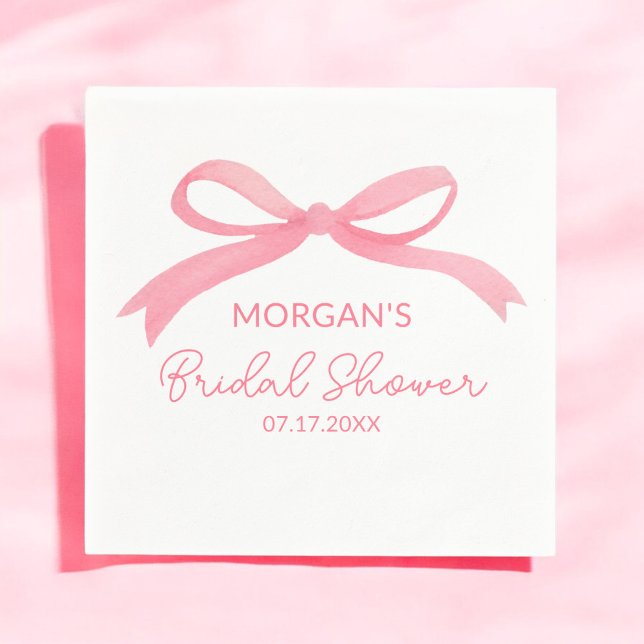 She's Tying The Knot Pink Bridal Shower Napkin (Creator Uploaded)