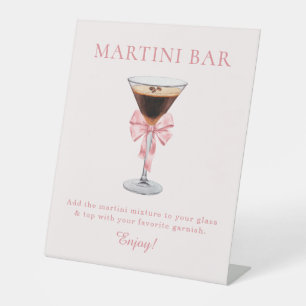 She's Tying the Knot Pink Coquette Martini Bar Pedestal Sign