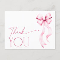 She's Tying the Knot Pink Ribbon Bridal Thank You