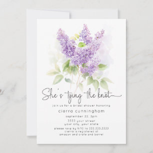 She's Tying the Knot Purple Floral Bridal Shower Invitation