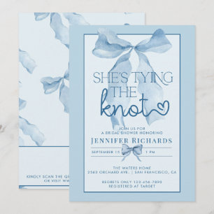 Shes Tying The Knot Ribbon Bridal Shower Invitation