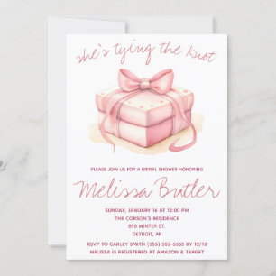 She's Tying the Knot! Ring Box Bridal Shower Invitation
