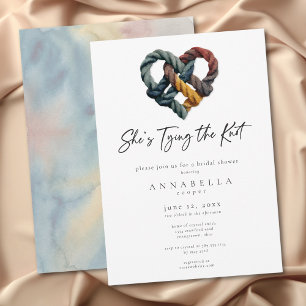 Shes Tying the Knot Rope Heart Bridal Shower Invitation