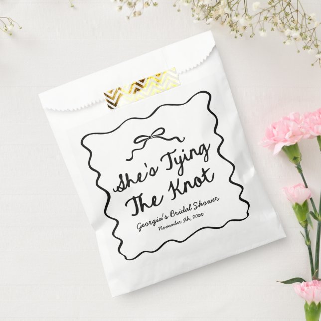 She's Tying The Knot Whimsical Bow Bridal Shower Favour Bags (Sealed)